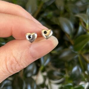 Sterling Silver Heart Stud Earrings